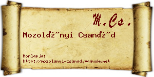 Mozolányi Csanád névjegykártya